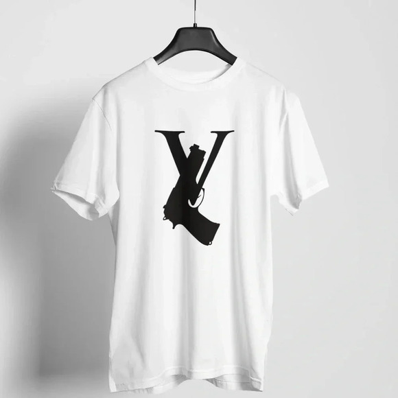 Unisex Luxury Gun Tshirt Brand New Short Sleeve White Handgun Shoot Mens Womens - Picture 1 of 2